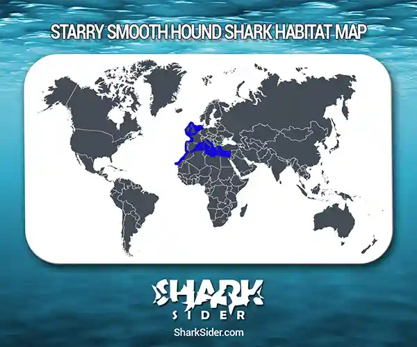 Starry Smooth Hound Shark Habitat Map
